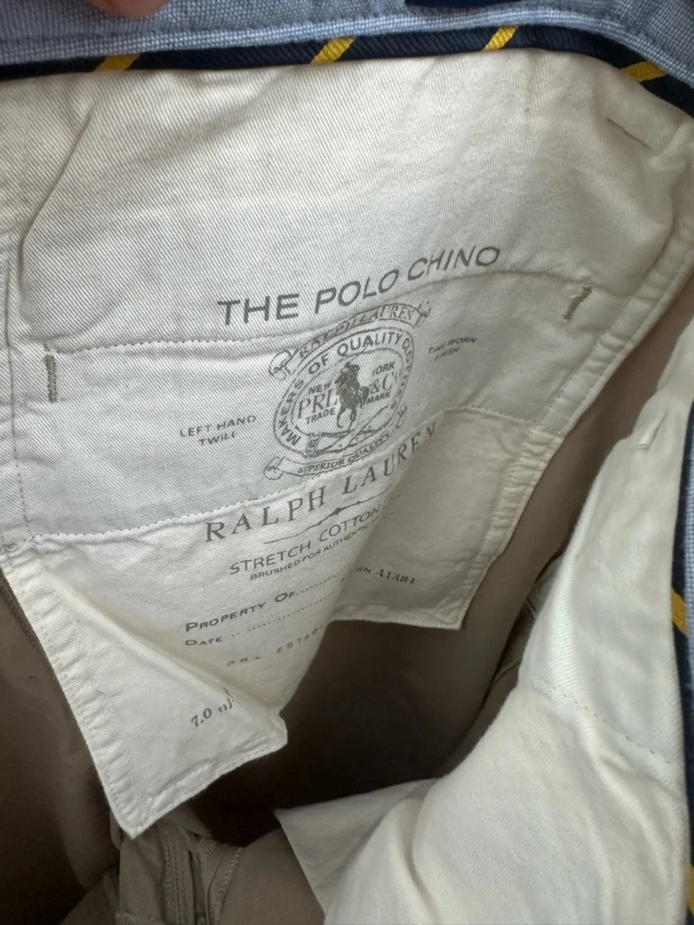 Polo Ralph Lauren Mens Stretch Slim Fit Chino Pants Size 32x32 Khaki/Beige - Picture 9 of 10